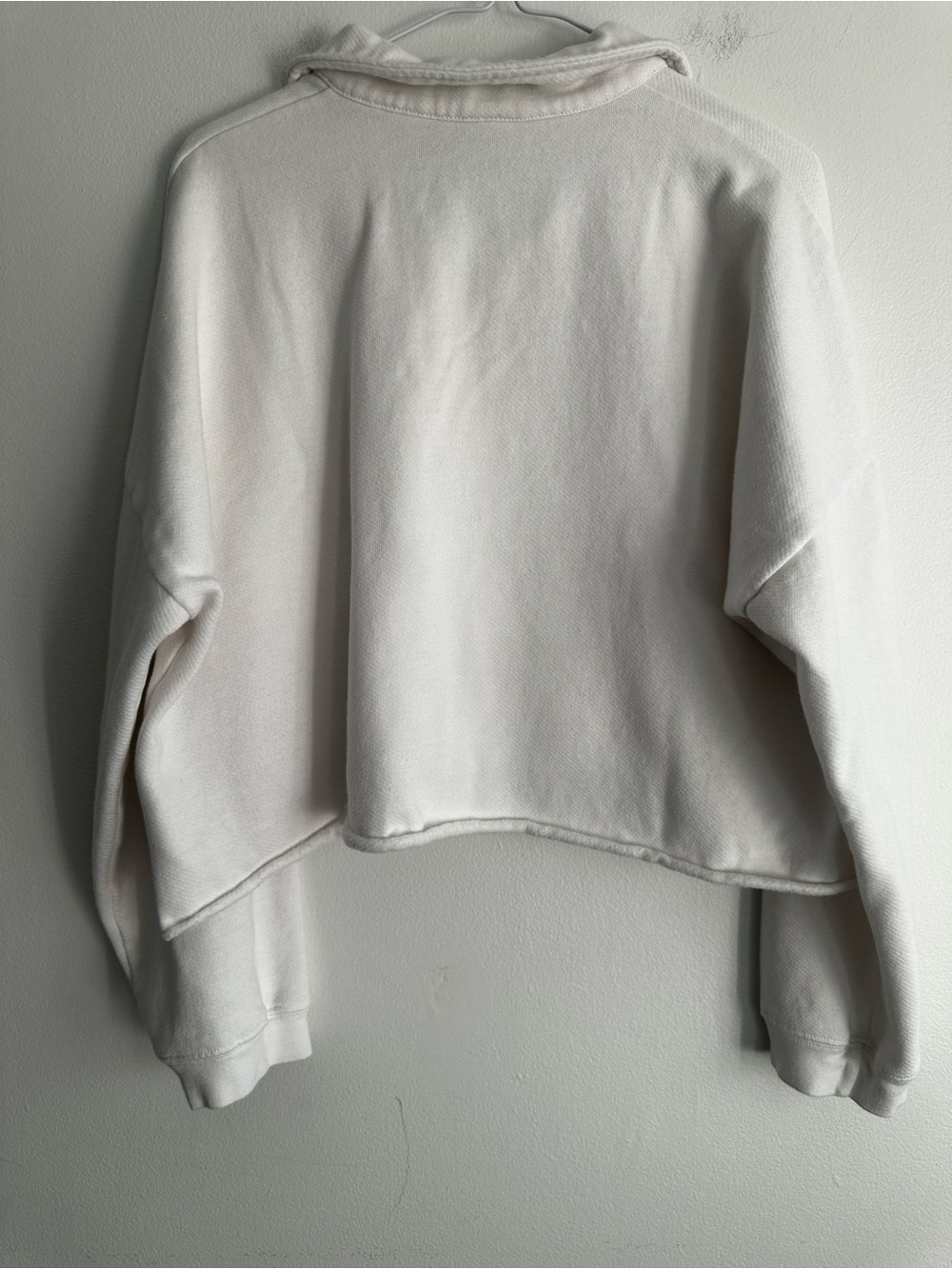 Sunday Best White Cropped Polo Sweatshirt Size Medium - Picture 3 of 7